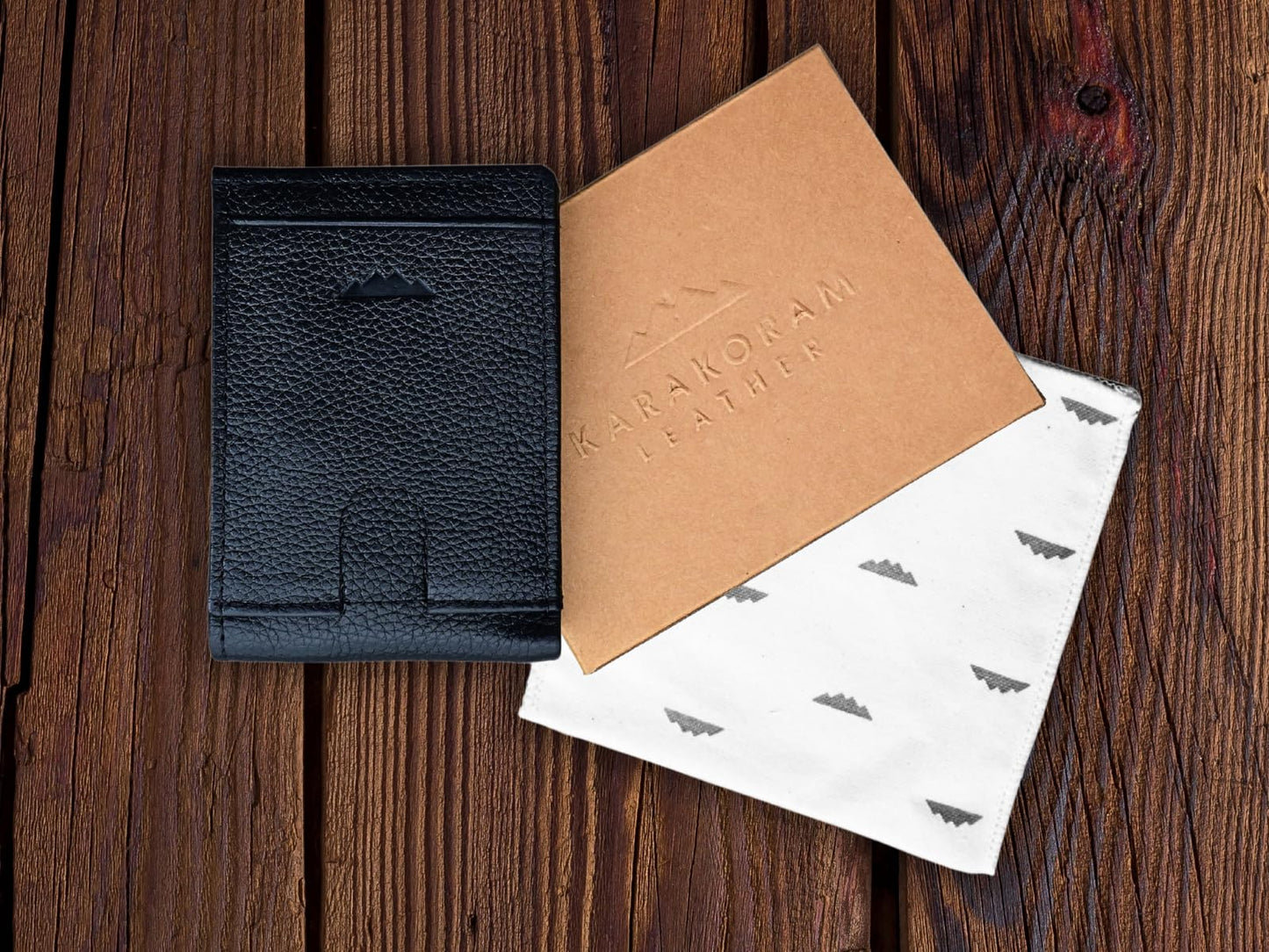 KARAKORAM LEATHER Slim BiFold Wallet for Men | Premium Cowhide Leather | Artisan Made | RFID Blocking | 12-14 Cards with 2 Quick Access Slots | Front Pocket Everyday Carry (Midnight Black)