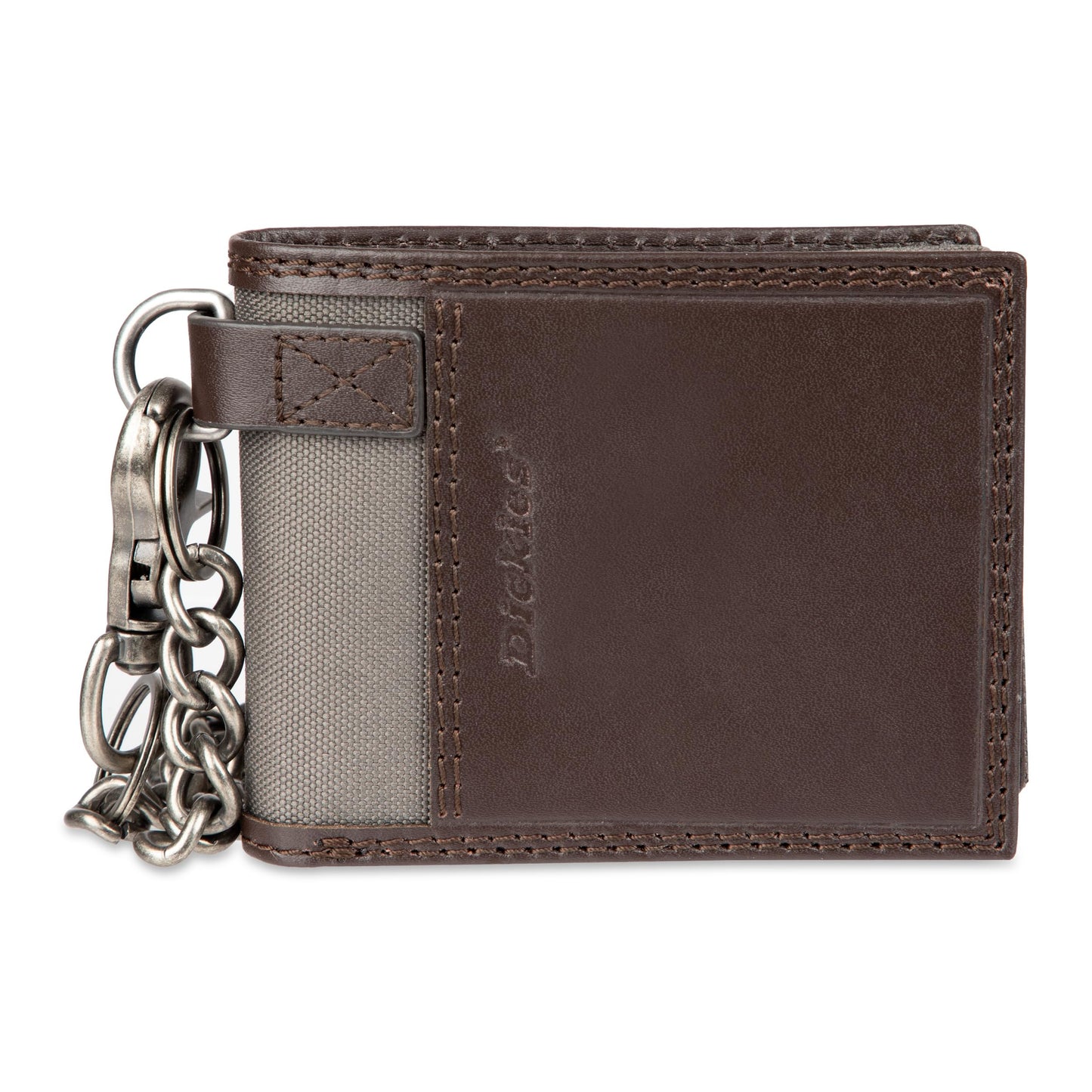 Dickies Men's RFID Everyday Leather Bifold Chain Wallet, Brown, One Size