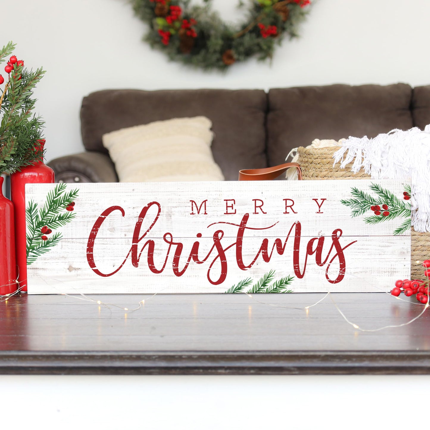 Simply Said, INC Vintage Pallet Boards- Merry Christmas, 7"x24" Rustic Wood Sign VPB1111