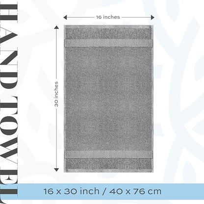White Classic Luxury Light Gray Hand Towels
