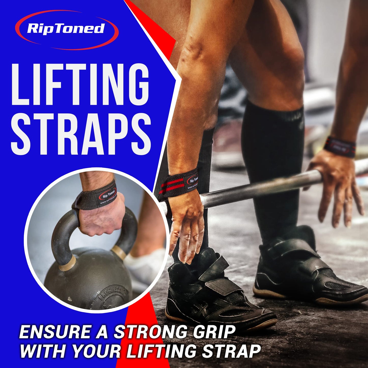 Rip Toned Lasso Lifting Straps for Weightlifting, 23¼" Padded, Pink Camo