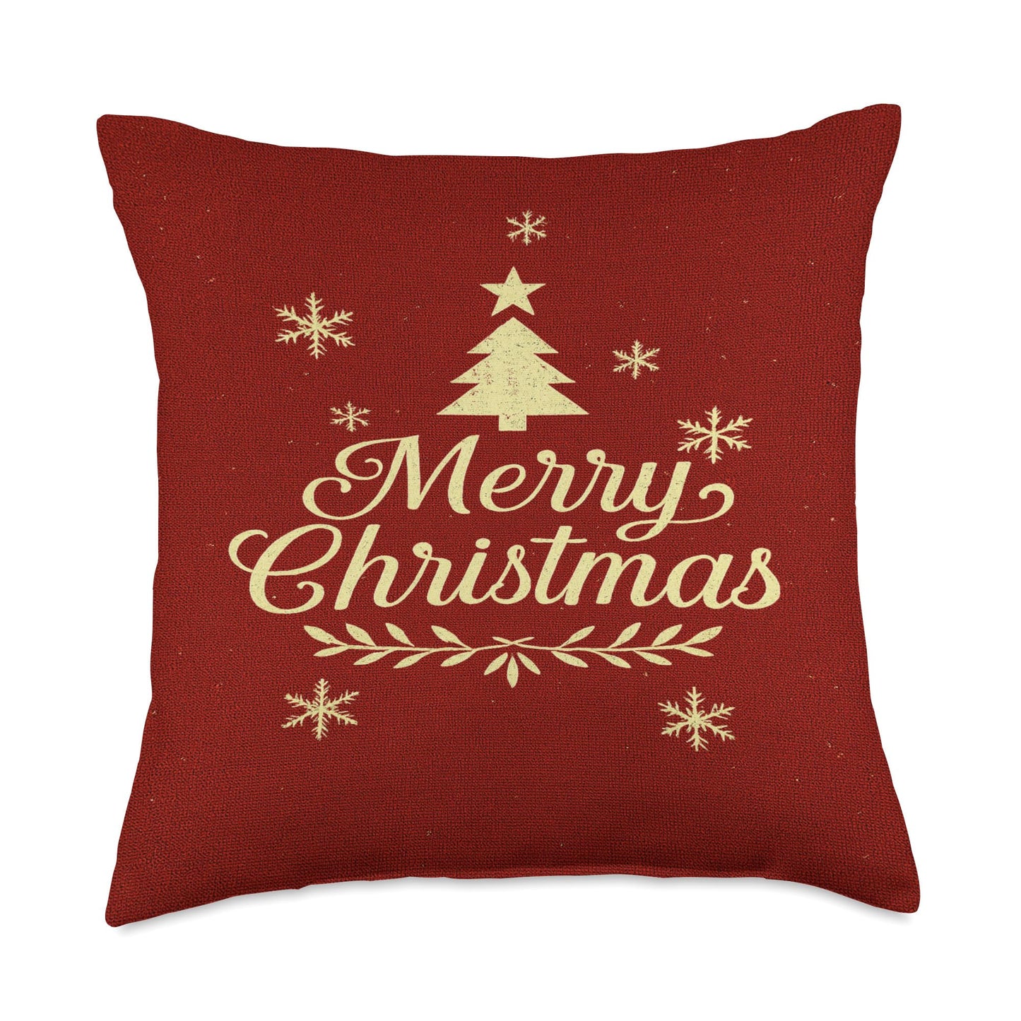 Merry Christmas Holiday Snowflake Winter Season Decorative Throw Pillow
