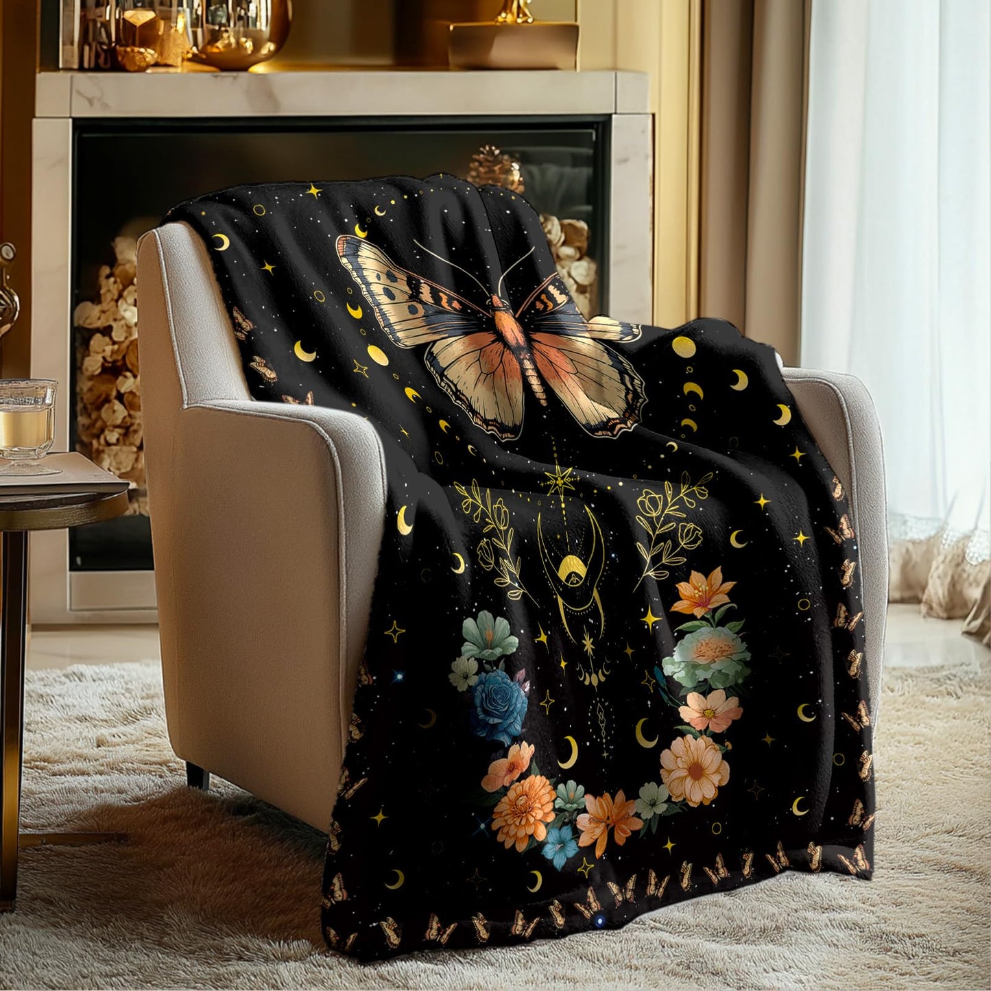 Bestshop Butterfly Blanket for Christmas, Butterfly Throw Blanket for Sofa Couch Room Bed, Soft Flannel Butterflies Blanket Gifts for Women Girls Sister Daughter 50"X60"