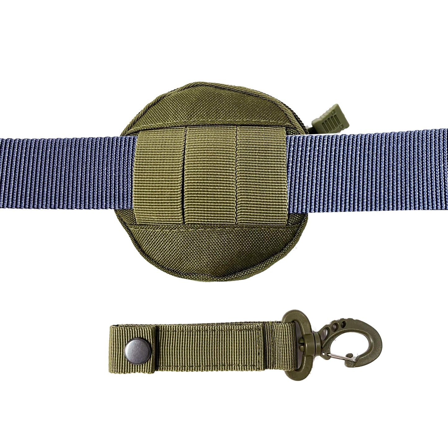1000D Laser Cut Molle Pouch EDC Pouch Tactical Round Zipper Bag Case Coin Pouches Coin Purse Keychain Little Change Wallet Wireless Headset Pack Gadget Bag (Army Green)