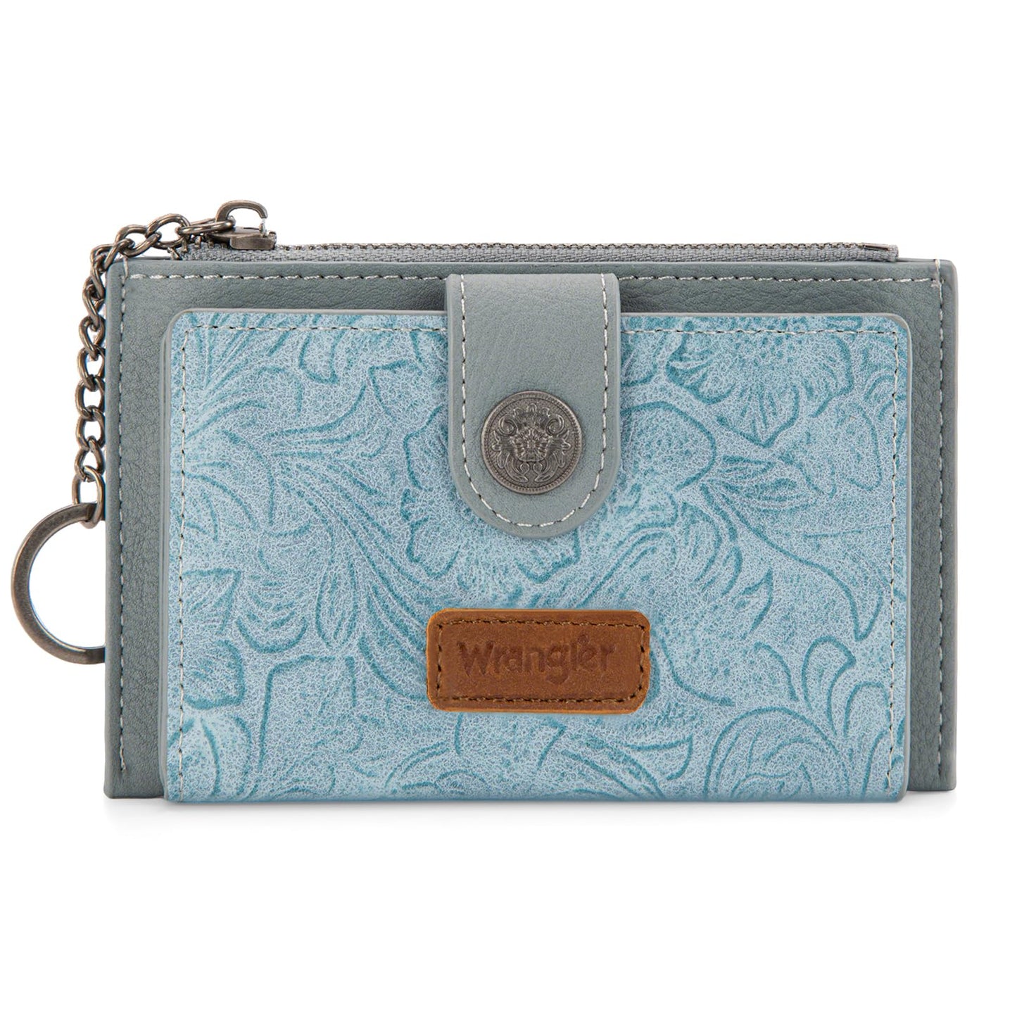 Montana West X Wrangler Small Women'S Wallet Western Keychain Card Holder for Women Slim Minimalist Wallet with Rfid Lining and Smooth Metal Zipper WG338-W099JN