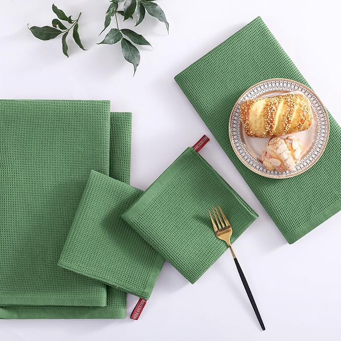 Homaxy 100% Cotton Waffle Weave Kitchen Towels