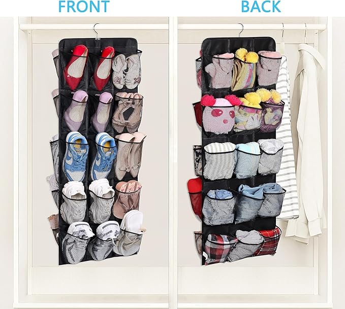 MISSLO 30 Large Pockets Dual Sided Hanging Shoe Rack