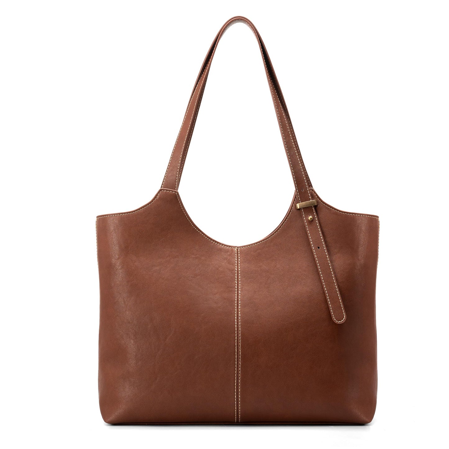 befen Genuine Leather Tote Bags for Women Work, Real Brown Leather Shoulder Handbags Zippered Satchel Purses with Adjustable Strap for Casual Shopping Travel Taupe, Brown