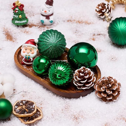 Christmas Tree Decorations Ornament Set, 50ct Dark Green Shatterproof Christmas Ball Ornaments Hanging Xmas Holiday Party Decor(1.57"-2.36")