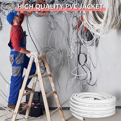 ATXXSCD 12 Gauge 30ft Marine Wire,2 Core Insulated Duplex Marine Grade Wire Tinned Copper Standard Electrical Wire Outdoor for Boat/Maine/Automotive/RV/Camper/Trailer, White