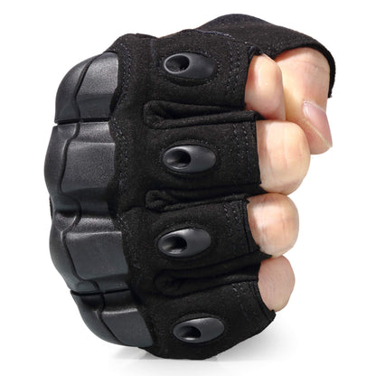 WTACTFUL Tactical Gloves Fingerless Half Finger Gloves for Driving Paintball Airsoft Riding Motorcycle Motorbike Hunting Cycling Work Men Women Size Large Black