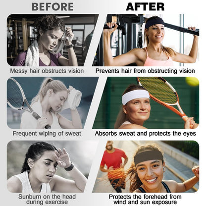 10 PCS Headbands for Women - Fashion Non Slip Headbands for Women and Men Perfect for Sports and Outdoor Activities in Summer, Including Running, Yoga, Cycling, Gym Workouts