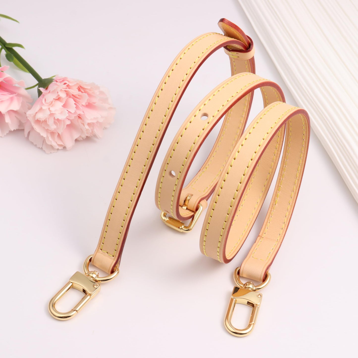COLSEEY Genuine Vachetta Leather Crossbody strap Genuine leather Adjustable Replacement Strap for Shoulder Bag Handbag Purse(0.59 Inch Width Adjustalbe)