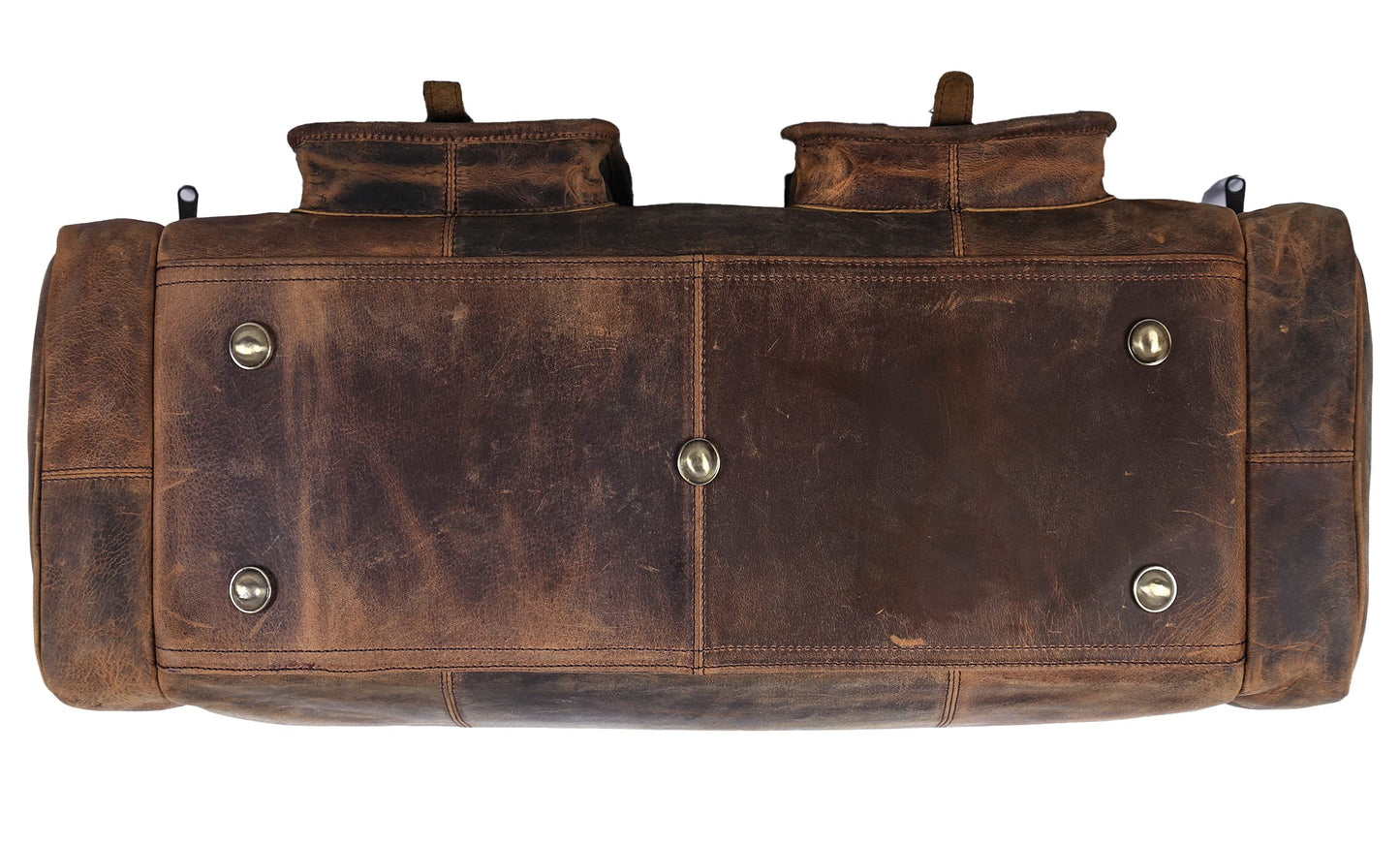 KomalC 28 inch Duffel Bag Travel Sports Overnight Weekend Leather Duffle Bag for Gym Sports Cabin Holdall bag (Distressed Brown)