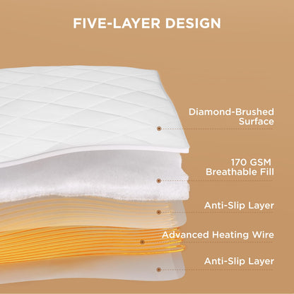 Bedsure Heated Mattress Pad King - Bed Warmer with Memory & Preheat Functions, 12-Hour Auto Off & 10 Heat Settings, Dual Controllers, Fast Heating, Brushed Electric Mattress Pad King, 78"x80"