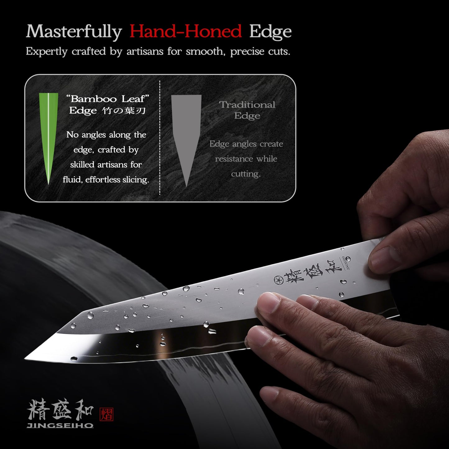 Jingseiho Japanese Chef Knife 7 in, Lab Tested Ultra Sharp, High Carbon Steel VG-10 Core, Genuine Leather Sheath, An Ideal Kitchen Gift for Home Cooks and Professional Chefs