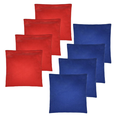 yaaduo Set of 8 Regulation Cornhole Bags Double Sided, Weather Resistant Bean Bags for Cornhole Toss Game, Corn Hole Beans Bags with Tote Bag (Red/Blue)