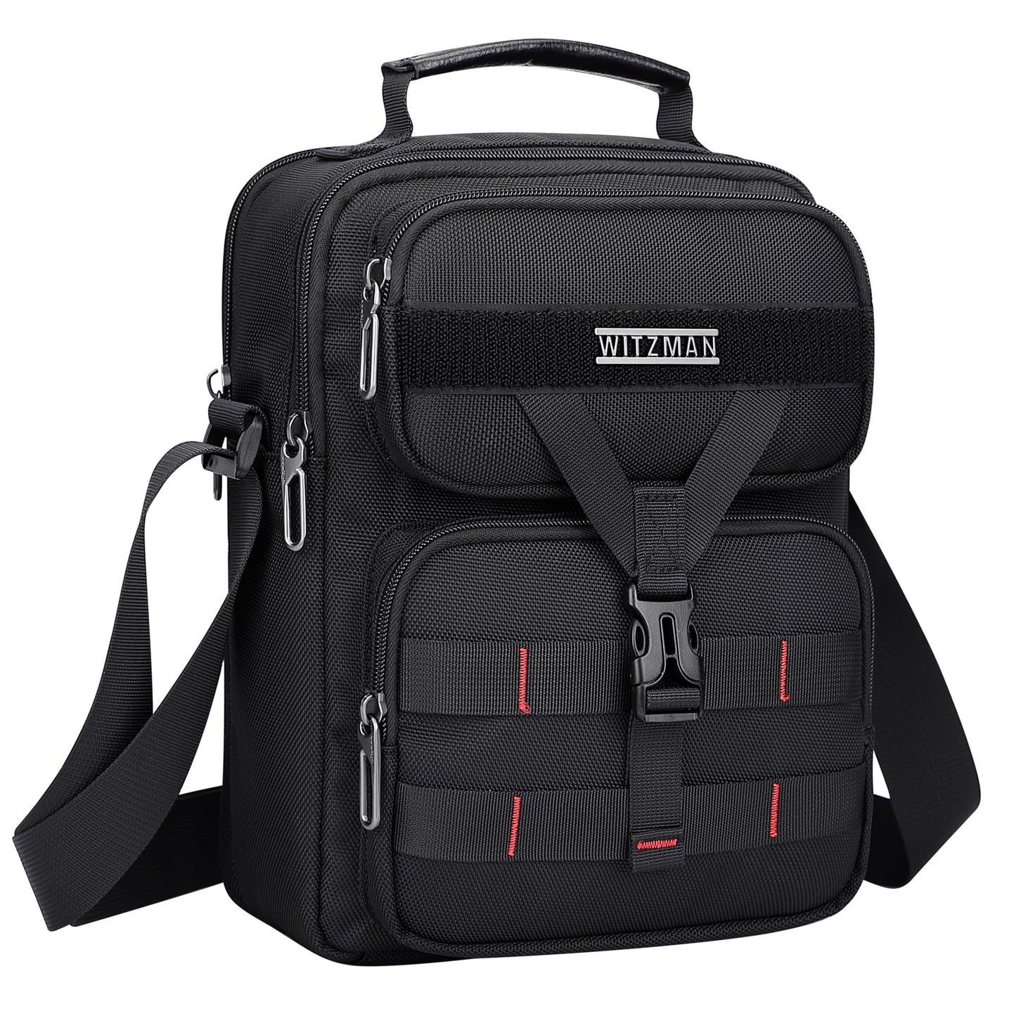 WITZMAN Crossbody Bag for Men Travel Small Shoulder Bags Lightweight Man Purse Messenger Bag for Casual Daliy Work Traveling（B707 Black）