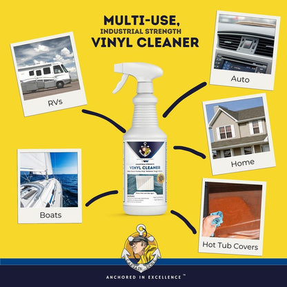 Captain Don's Industrial Strength Boat Cleaner, 32 OZ - Vinyl Boat Seat Cleaner, Boat Upholstery Cleaner, Boat Cleaning Supplies, Boat Carpet Cleaner, Deep Cleans Boat Vinyl & Removes Tough Stains