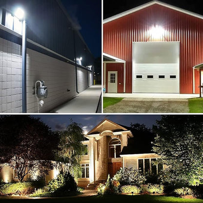50W Outdoor LED Flood Light With 1/2" Knuckle Mount (Plate Included), 5000K Daylight 6000LM 120V, UL Waterproof LED Security FLood Lighting for Wall Wash /Sign/Flagpole/Tree/Yards/Advertising Boards