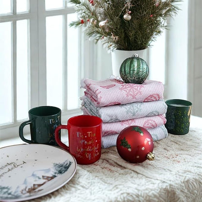sea me at home Christmas Hand Towels Set of 2, Festive Holiday Bathroom &