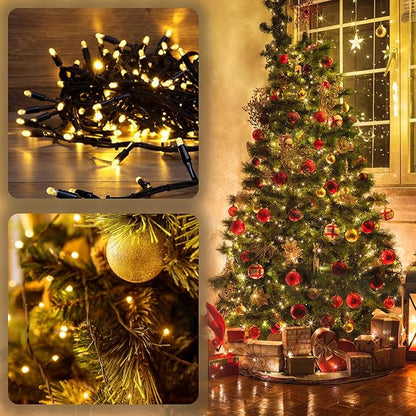 6 Pack Solar Chrismas Lights Outdoor, 285 FT Total 720 LED Solar String Lights for Outside with 8 Modes & Memory Function, Waterproof Twinkle Light for Xmas Tree Yard Party Decorations (Warm White)
