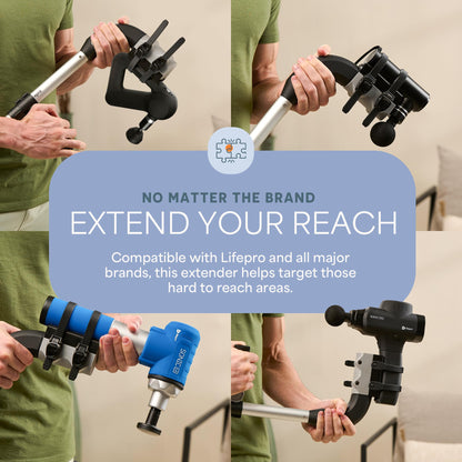 LifePro Massage Gun & Holder (Sold Separately) – Percussion Muscle Massager for Athletes with 8 Heads & 6 Speeds – Deep Tissue Back Muscle Extender for Recovery