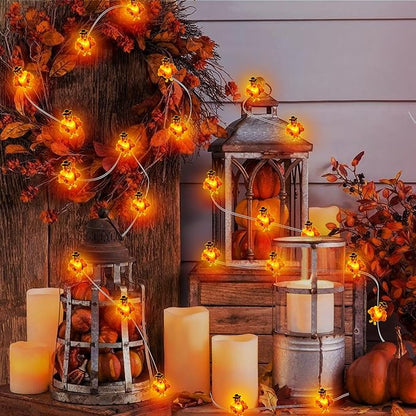 10 Ft 30 LED Thanksgiving Decorations Turkey String Lights, Thanksgiving Lights Decorations Battery Operated Turkey Lights Copper Wire Fairy String Lights for Party Home Indoor Decor