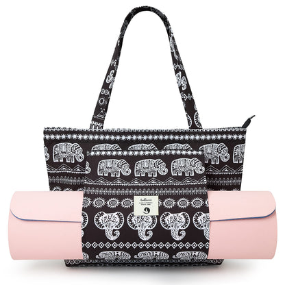 WLLWOO WLLWOO Yoga Bags for Women with Yoga Mats Bags Carrier Carryall Canvas Tote for Pilates Shoulder for Travel Office Beach Workout