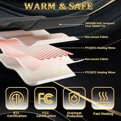 Electric Blanket King Size, Dual Control Heated Blanket with 6 Heating Levels, 10 Hours Auto Shut Off, Fast Heating, ETL Certification, 90"x 100", Dark Gray