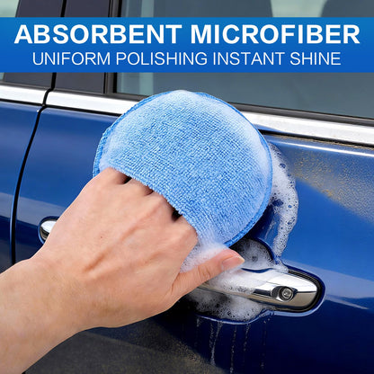 FONASONIC 6 Pack Microfiber Wax Applicator Pads, Car Wax Applicator with Finger Pocket, Detail & Polishing Foam Pad for Car Cleaning and Best Polishing (5 inch)