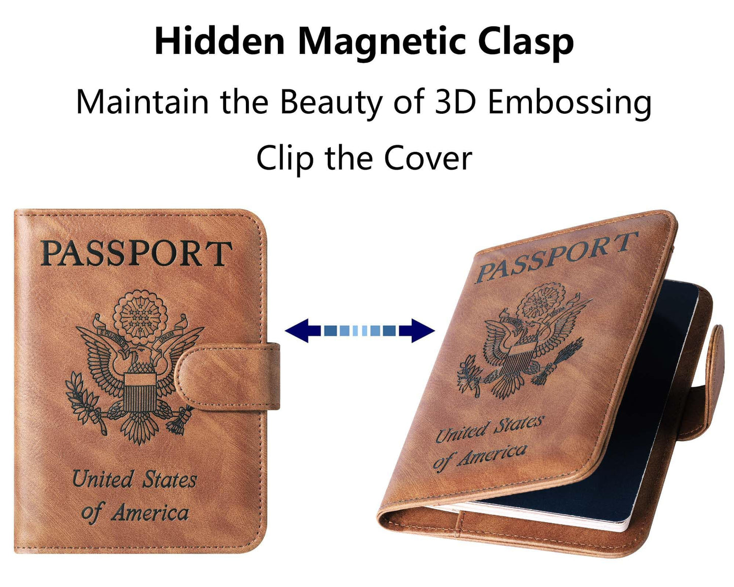 Passport Holder Cover Wallet Travel Essentials Leather Rfid Blocking Case Vacation Luggage Must Haves Travel Accessories for Men Women (120#Brown)