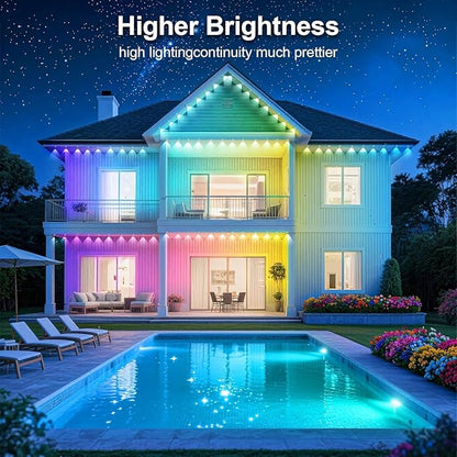 300Ft Permanent Outdoor Lights for House Waterproof, IP67 LED Eave Lights with App/Remote Control, Outdoor Permanent led Lighting for House Roof Decor,Christmas,Party,All Holiday and Daily