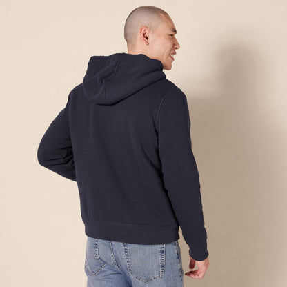 Amazon Essentials Hoodie For Men, Sherpa-Lined Full-Zip Fleece Sweatshirt, Large, Navy