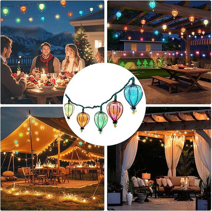 11FT Multicolor String Lights with 10 Bulbs, Colored Backyard Patio Indoor/Outdoor UL Listed String Lights,Hanging for Bistro Tents Market Cafe Gazebo Porch Party Wedding