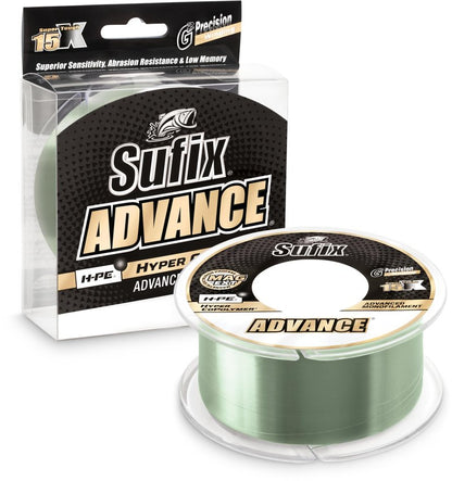 Sufix Advance Monofilament 12 lb Low-Vis Green - 1200 Yds