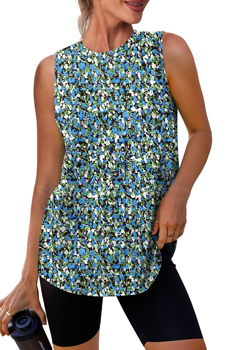 XIEERDUO Workout Tank Tops for Women Sleeveless Running Shirts Activewear Gym Yoga Floral Tops XXL