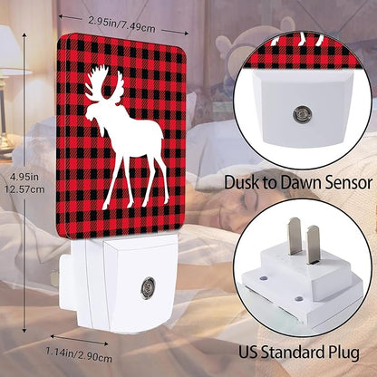 Red Moose Dusk to Dawn Night Light, Auto Sensor Lamp Home Indoor Stairway Kitchen Corridor, Night Lights Plug into Wall Decor, Boys Girls Women Men Room Gifts