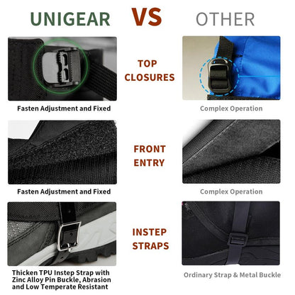 Unigear Snow Leg Gaiters, Waterproof Boot Gaiters for Hiking Walking Climbing Hunting Skiing 1000D Fabric (X-Large)