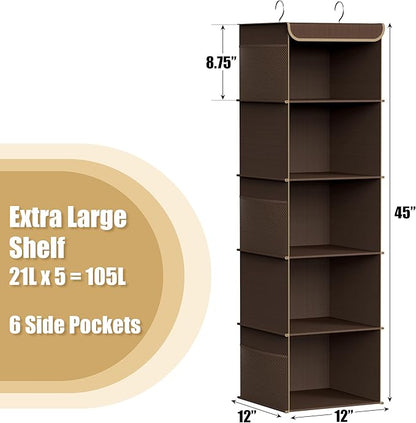 Simple Houseware 5 Shelf Hanging Closet Organizer