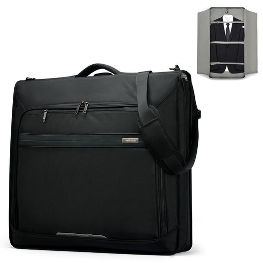 Hanke Premium Garment Bags for Travel, Business Travel Suit Bag with Wrinkle-Free System, Fits 4 Suits & 17.3'' Laptop, Carry On Garment Bag with Shoe Compartment, Shoulder Strap, Black