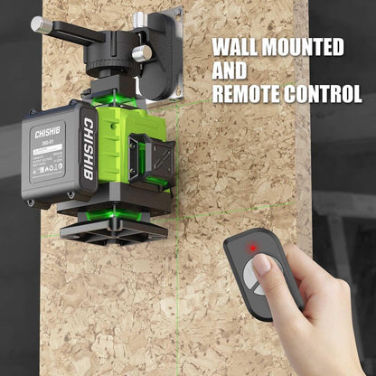 16 Lines Green Laser Level Kit -4x360° 4D Self-Leveling Cross Line Laser Level, Rotary Base and Accessories for Construction, Home Improvement and Picture Hanging,(Safety Class ll, <1mW power output.)