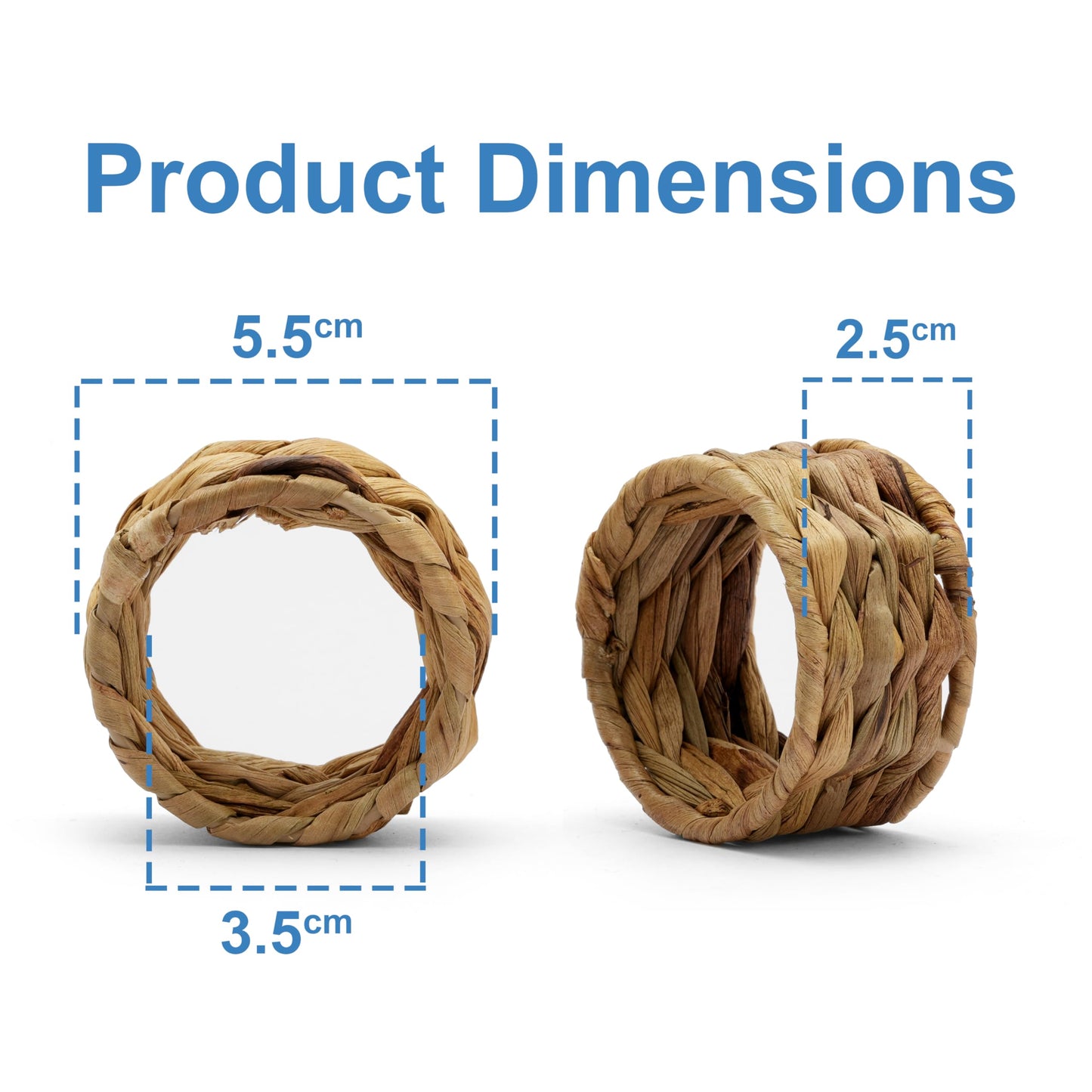 Napkin Rings – Pack of 12, Handwoven Rustic Table Décor (Water Hyacinth)