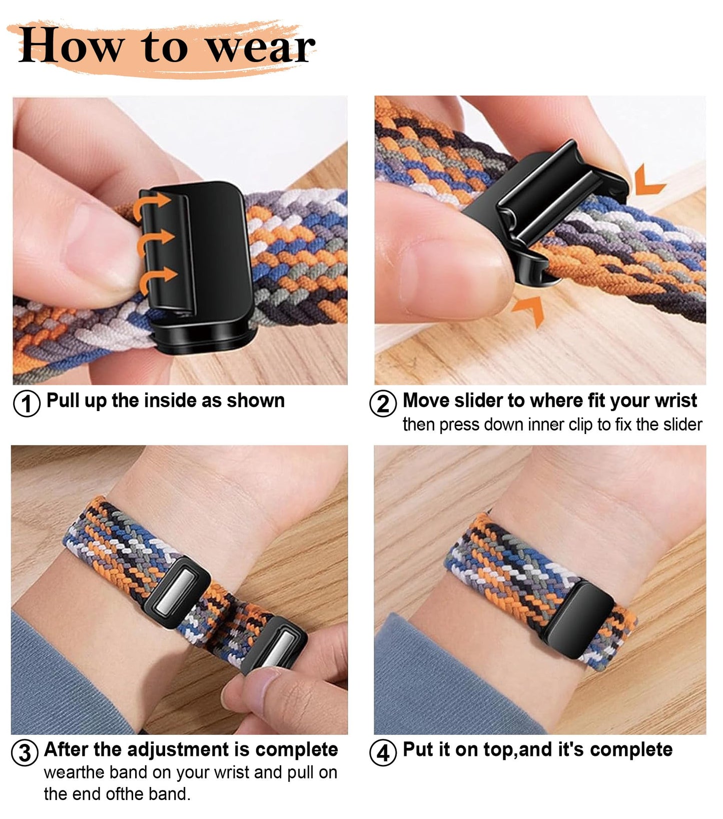 One Click Fabric Bands for Samsung Galaxy Watch 7 6 4 5 FE Band 40mm 44mm/for Galaxy Watch 6 4 Classic 43mm 47mm 42mm 46mm/ 5 Pro 45mm,No Gap Magnetic Elastic Braided Nylon Sport Strap Men Women