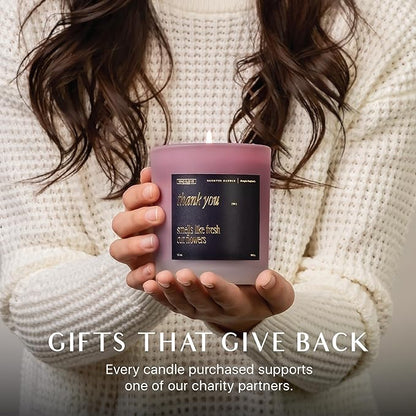 Benevolence LA Thank You Scented Candles | 10 oz, 40-50 Hour Burn, Thank You Gifts for Women, Men Coworkers | Appreciation Gifts for Best Friend | Spring Candles - Smells Like Fresh Cut Flowers