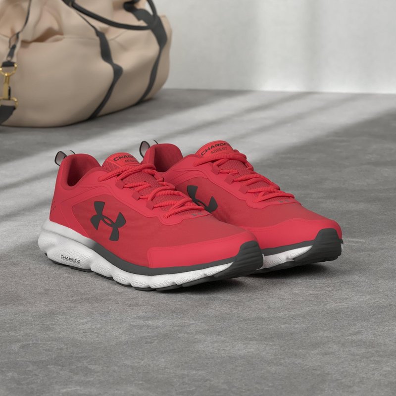 Under Armour Men's Charged Assert 9, Red (600)/White, 7.5 M US