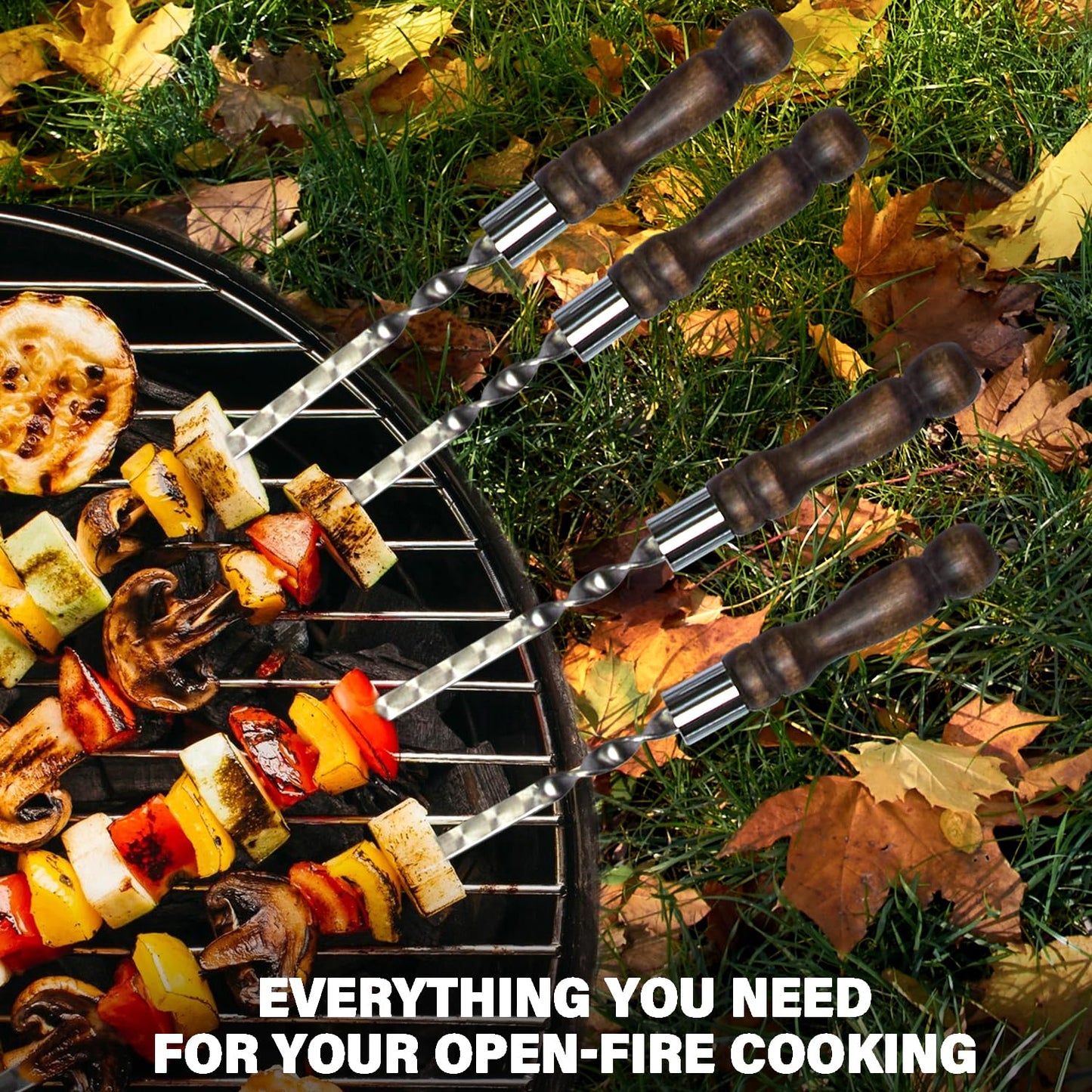 Grilling Supplies - Outdoor Grill Accessories for BBQ - Premium Barbecue Tool Sets Grill Utensils - BBQ Gear - Grill Skewers Set with Case Hunting Quiver