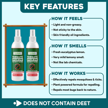 Natural Bug Spray Kids Bug Spray Travel Size TwinPack 2 X 6.75oz DEET Free