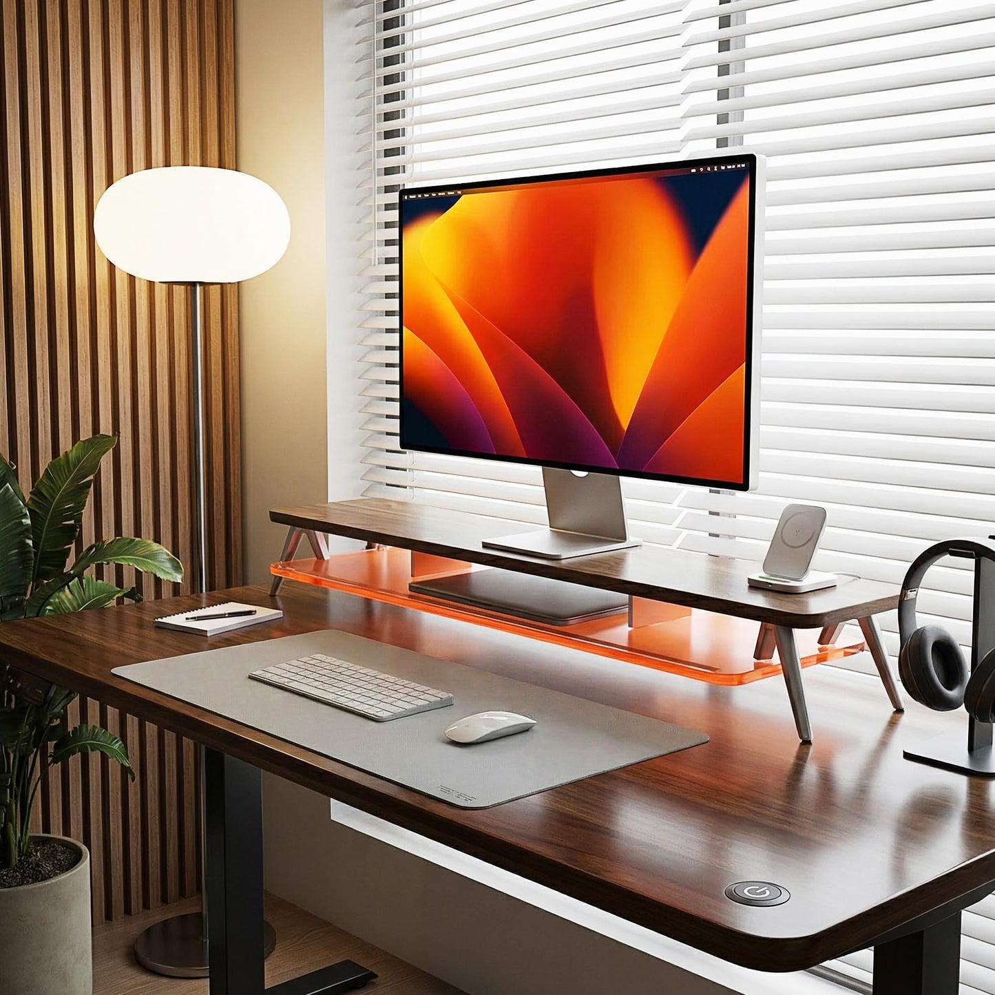 Fenge Desk Pad Mat, Water Resistant Mouse Pad, Double-Sided Mouse Mat with Anti-Slip Cork Base, Faux Leather Desk Blotter for Home Office, Laptop, Mouse, 23.6 x 13.8 Inches, Light Grey