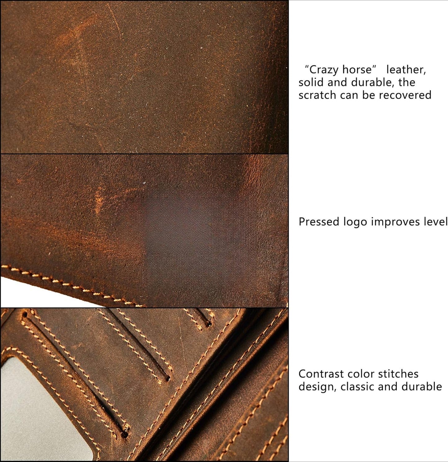 Plinvo Vintage Genuine Leather Wallet for Men, Bifold Slim Design with RFID Blocking and Gift Box (Brown-1)